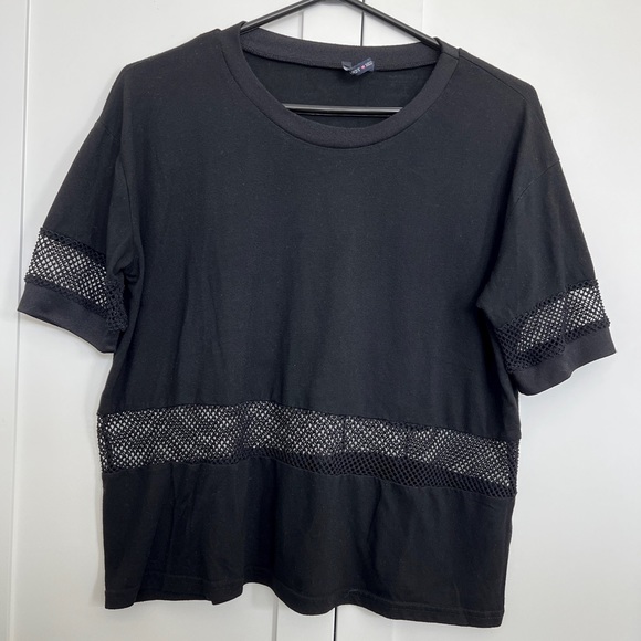 Brandy Melville black mesh detail tshirt - Picture 3 of 5